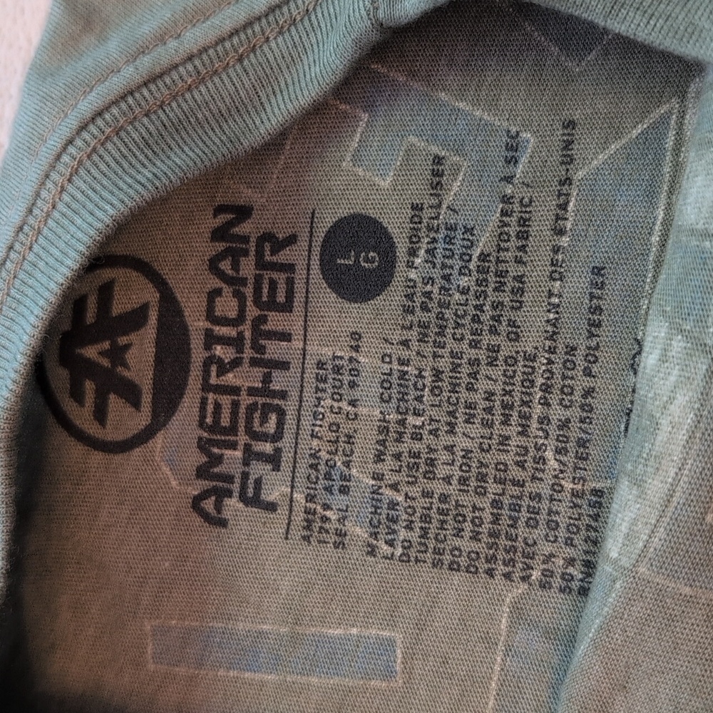 American Fighter Grey Tshirt with back and front print in Large NWT - Picture 5 of 7